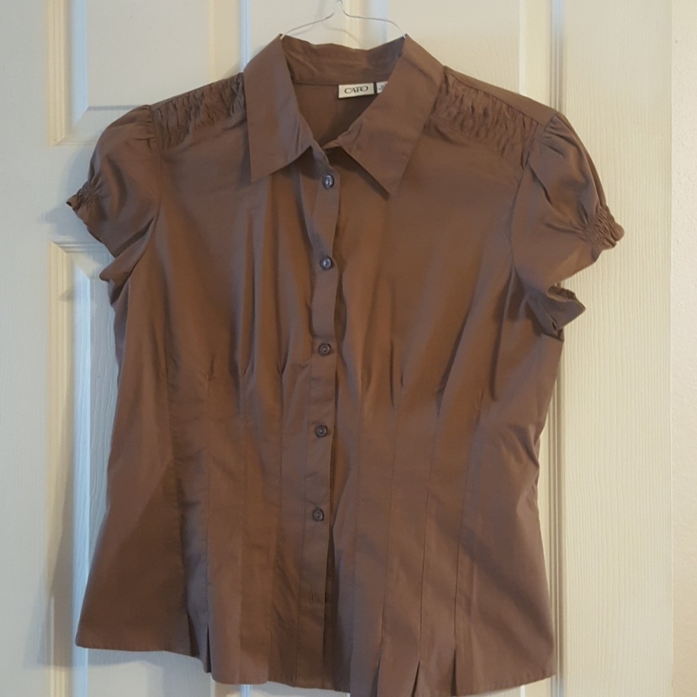 Cotton top with cap sleeves